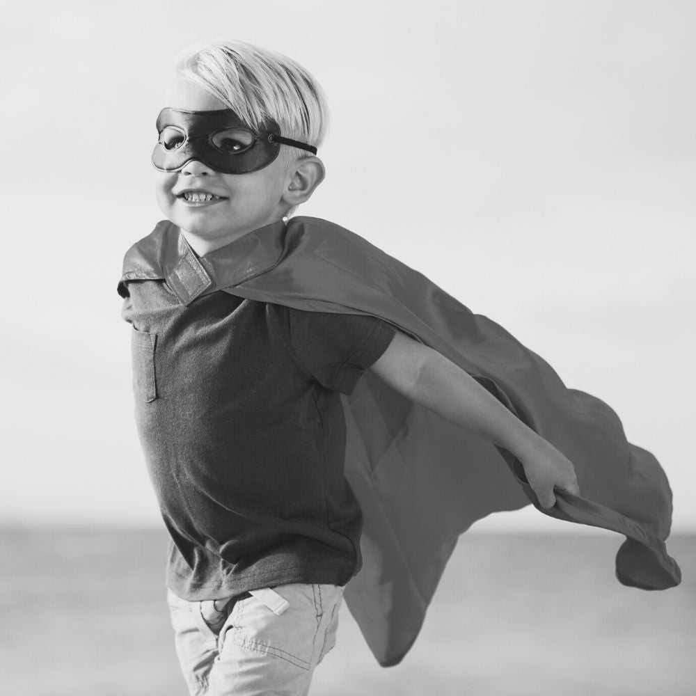 Accounting Therapy FAQs page graphic featuring ‘Super Kid’ superhero theme, representing helpful answers and support for common bookkeeping questions.